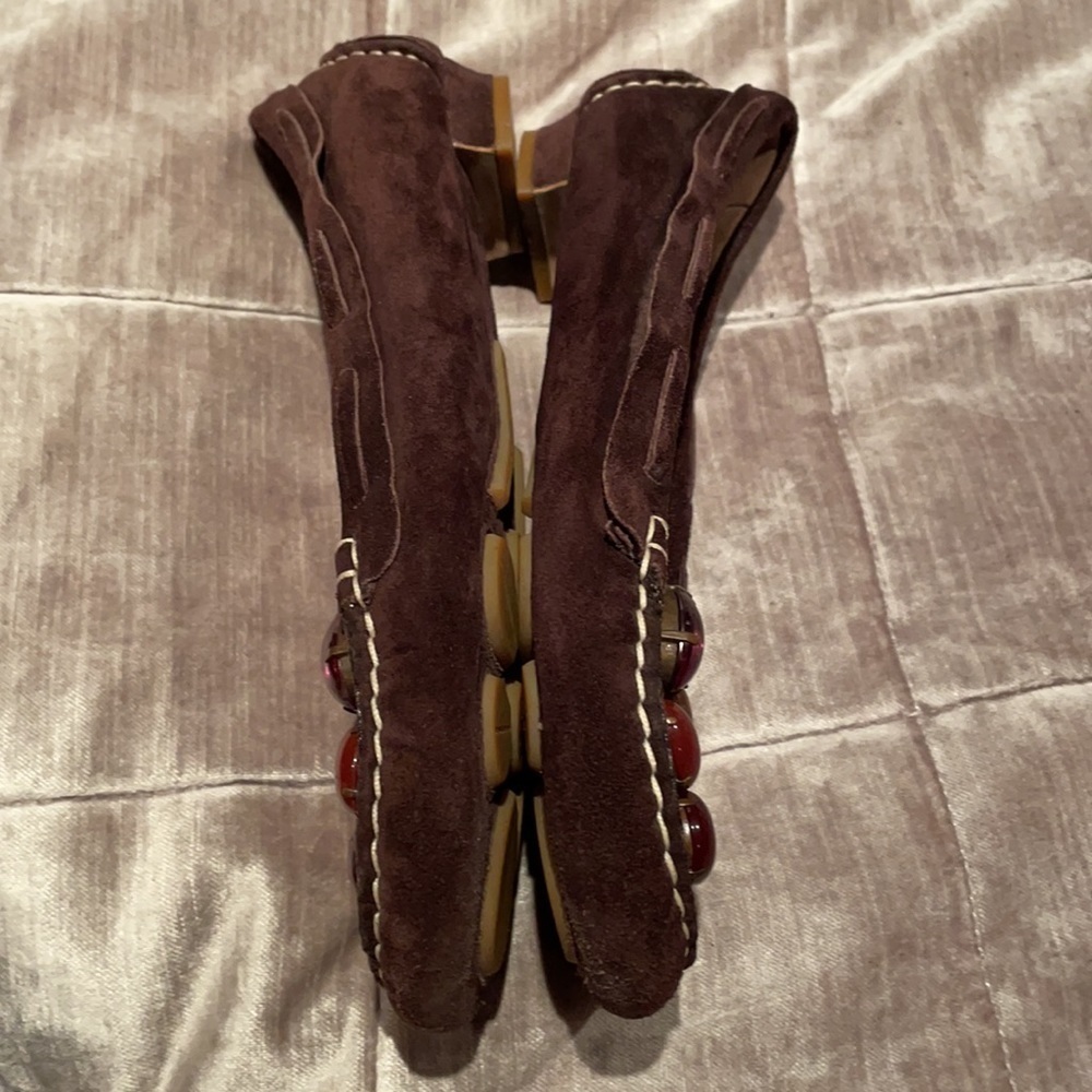 Miu MIU Suede Gemstone Bedazzled Shoes - Picture 11 of 13